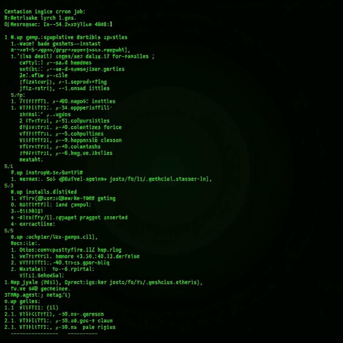 A step-by-step terminal walkthrough showing OpenClaw installation and first cron