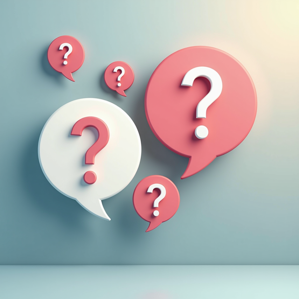 Claude Opus 4.7 관련 자주 묻는 질문을 상징하는 물음표 말풍선과 미니멀한 기술 배경 일러스트