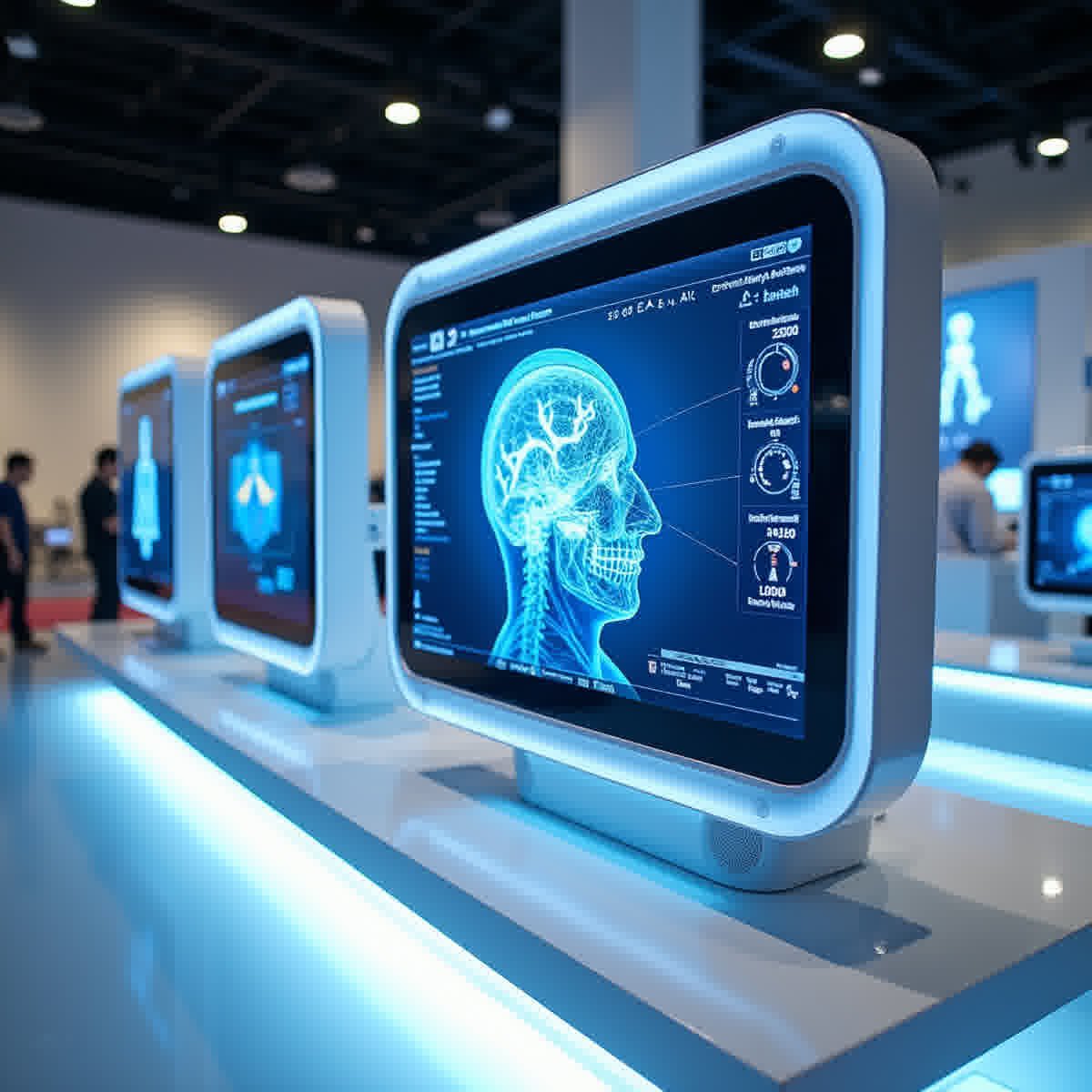 한국 디지털 헬스케어 기술 혁신 전시 개념 이미지