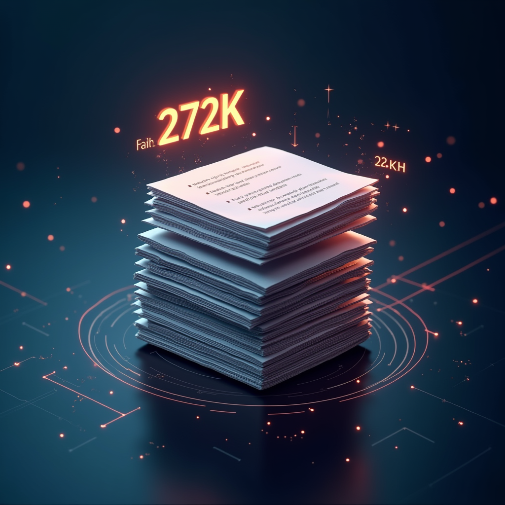 100만 토큰 컨텍스트 윈도우의 가격 구조를 시각화한 인포그래픽 - 272K 기준선 이후 비용 2배 증가 표시