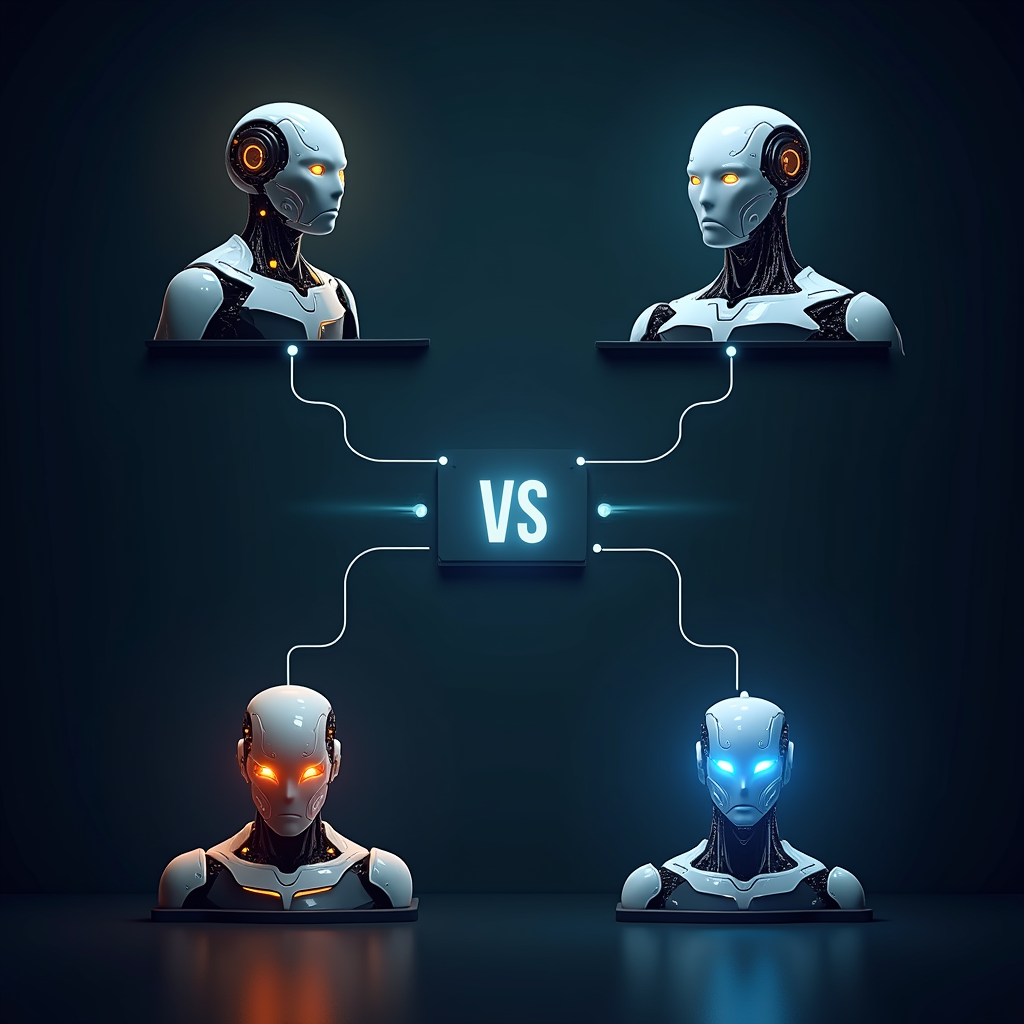 GPT-5.4, Claude Opus 4.6, Gemini 3.1, Qwen 3.5의 영역별 강점을 비교하는 모델 경쟁 구도 시각화