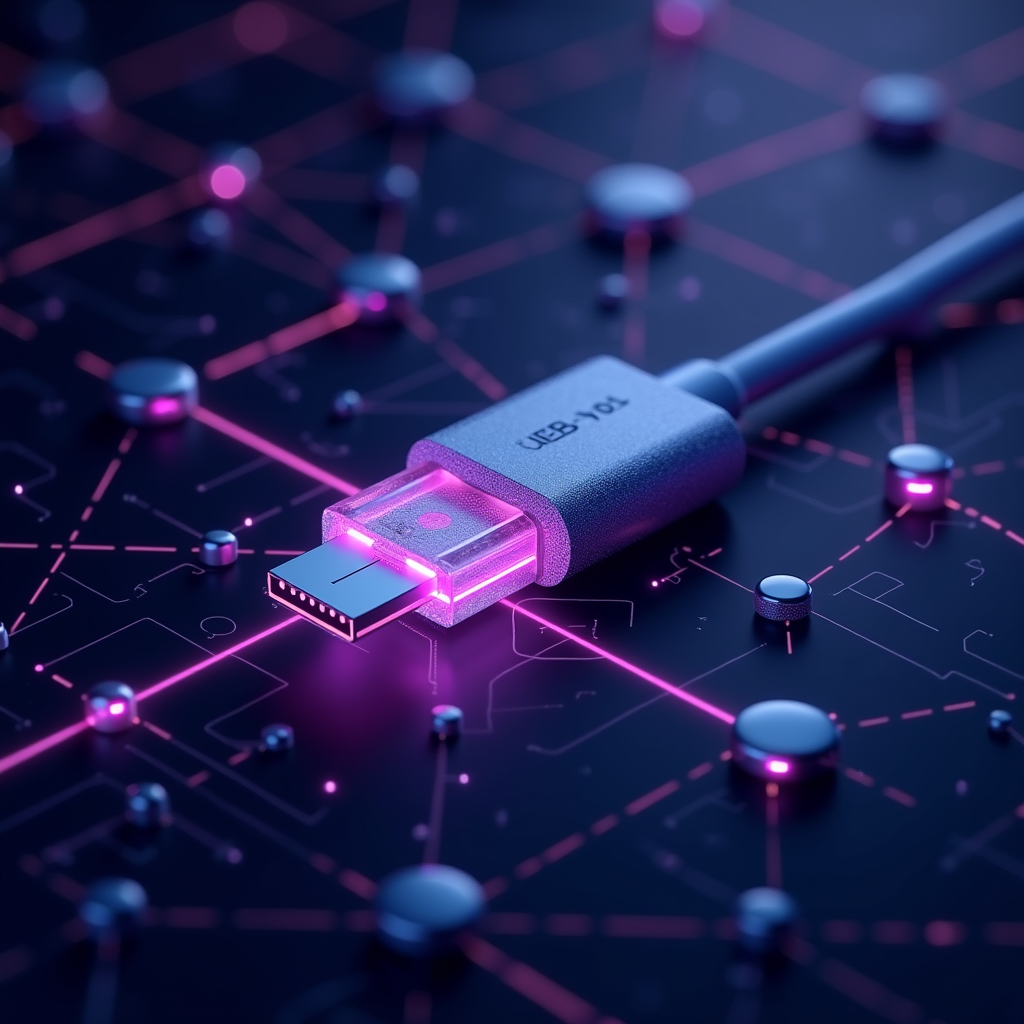 MCP 프로토콜이 다양한 AI 도구와 서비스를 표준화된 방식으로 연결하는 네트워크 시각화