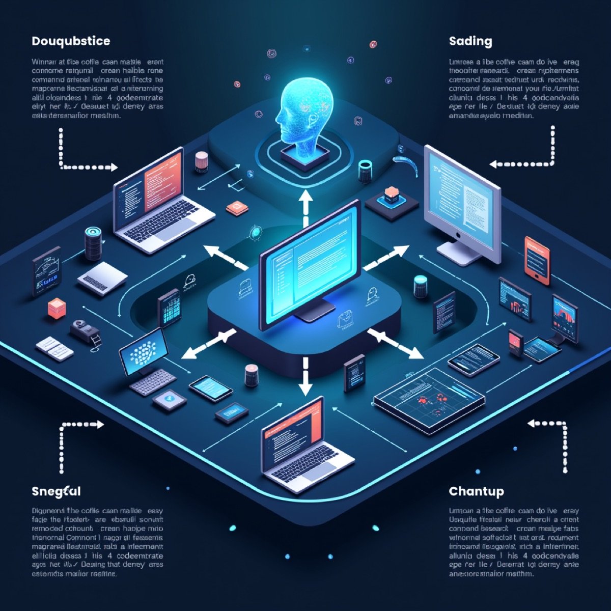 코딩, 문서 분석, 과학 연구 등 용도별로 최적의 AI 모델을 선택하는 의사결정 프로세스 일러스트