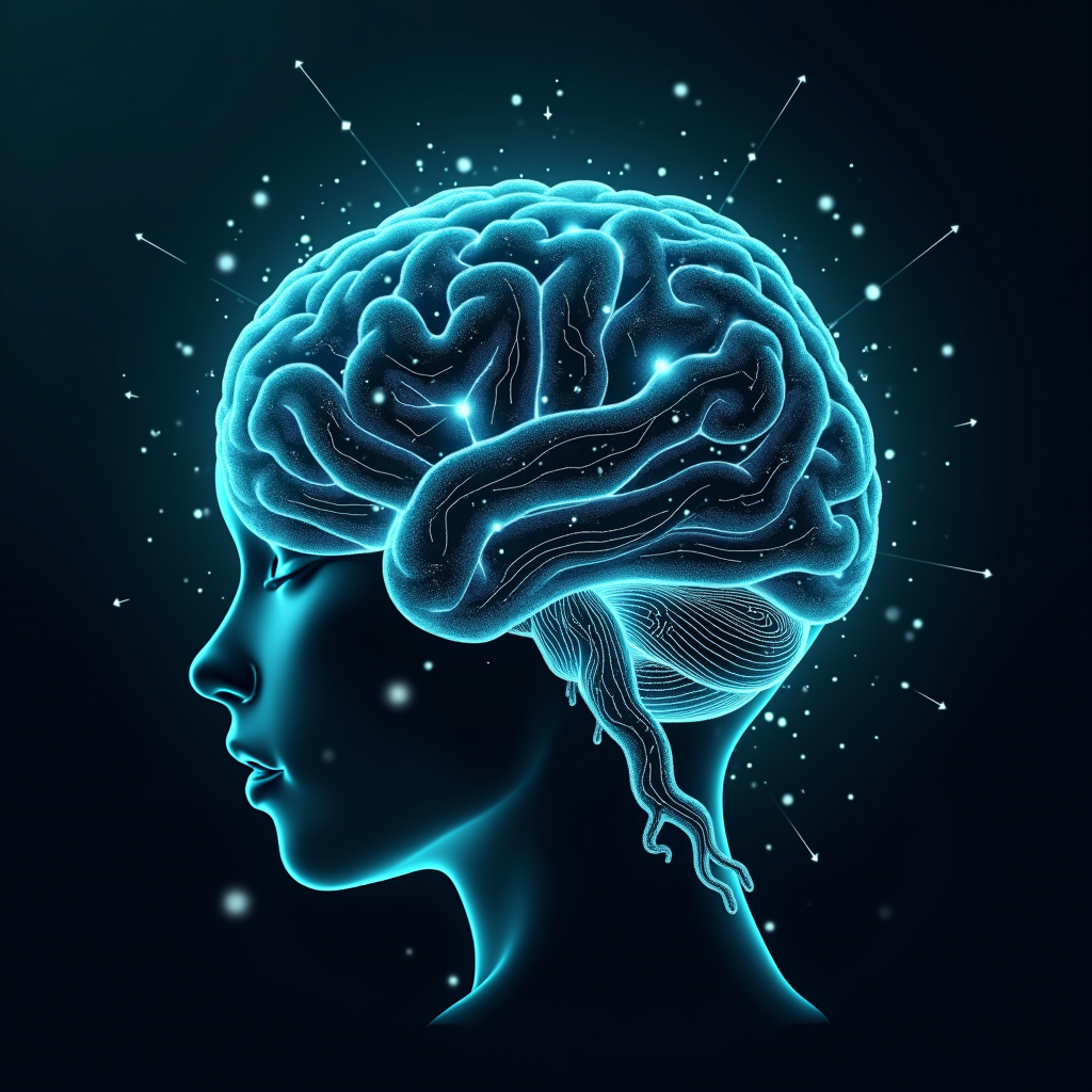 에이전틱 AI의 계획-실행-검증 루프를 시각화한 디지털 아트 일러스트