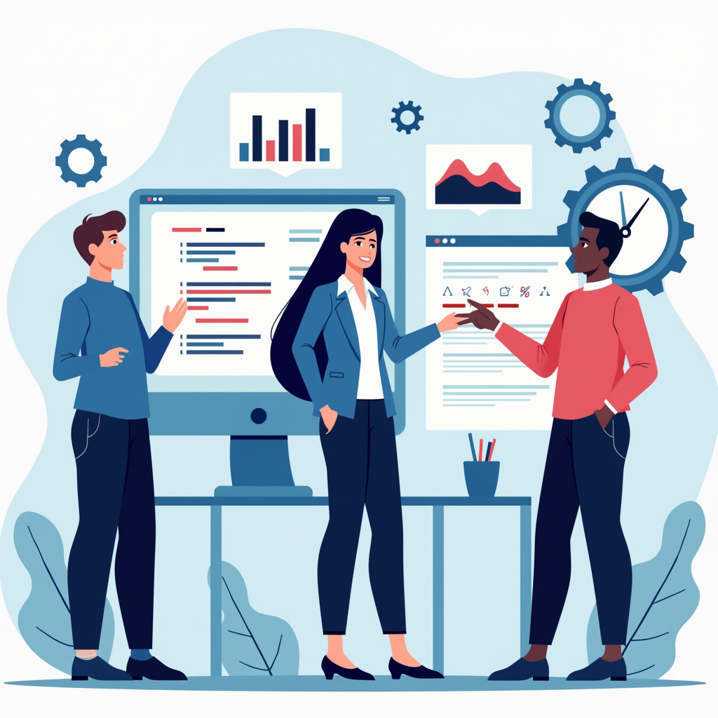 개발자, 비개발 실무자, 의사결정자 세 가지 역할별 AI 활용 가이드 일러스트