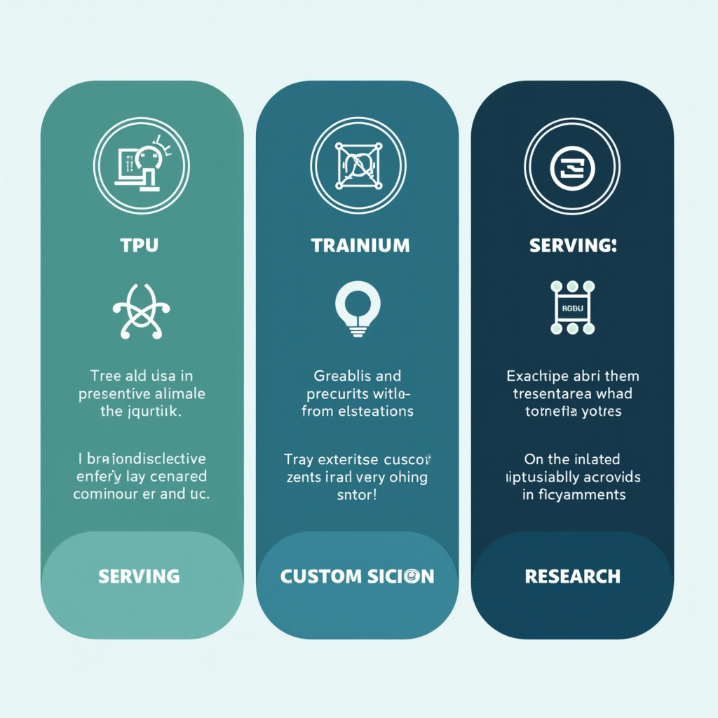 Google TPU, Amazon Trainium, NVIDIA GPU로 구성된 Anthropic 3칩 전략 역할 분담 다이어그램
