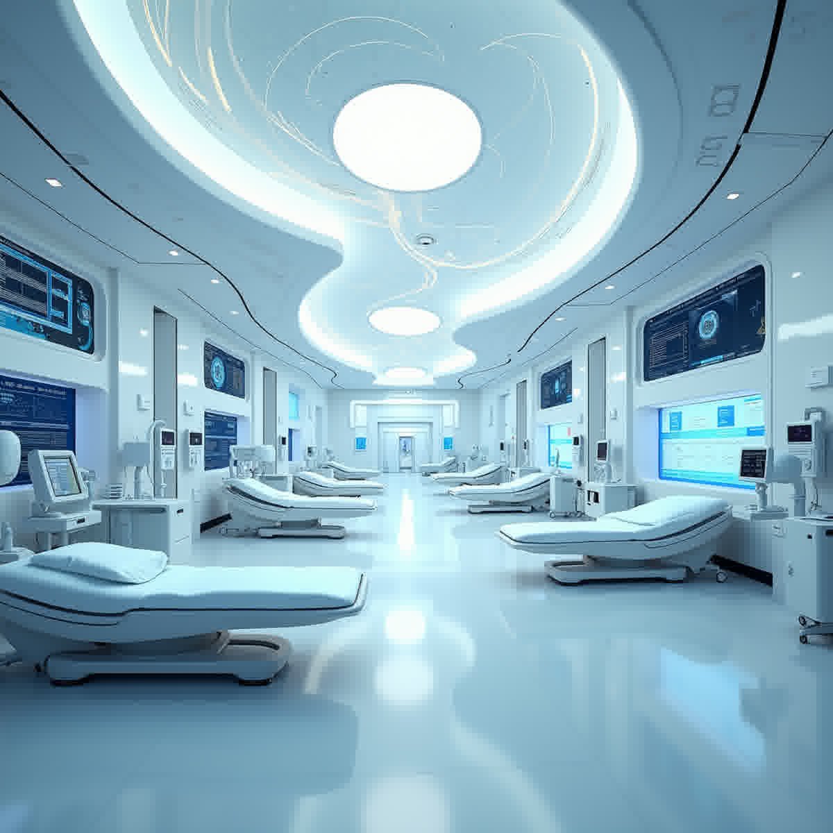 AI 네이티브 병원과 예방 의료 시스템의 미래 개념 이미지