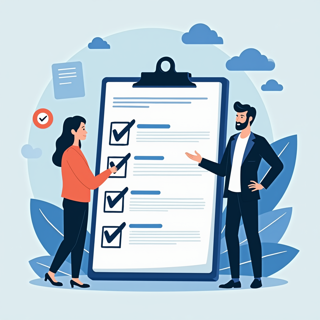 개발자와 IT 리더를 위한 AI 실무 액션 플랜 체크리스트 일러스트