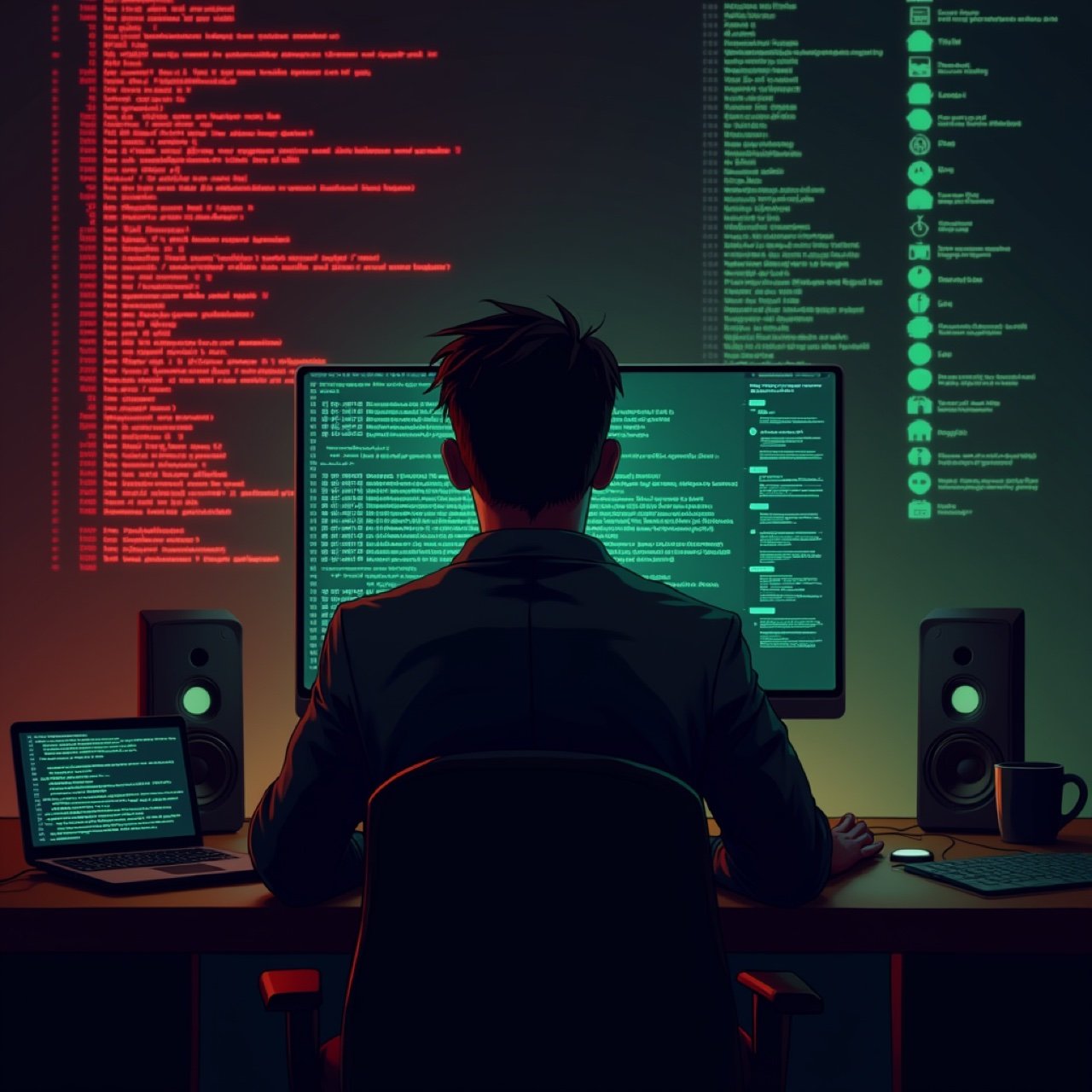 Breaking change 마이그레이션 과정에서 경고와 체크를 확인하는 개발자 화면 일러스트