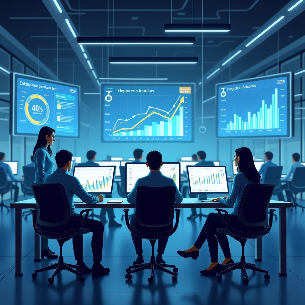 기업 환경에서 AI 에이전트가 협업하는 모습