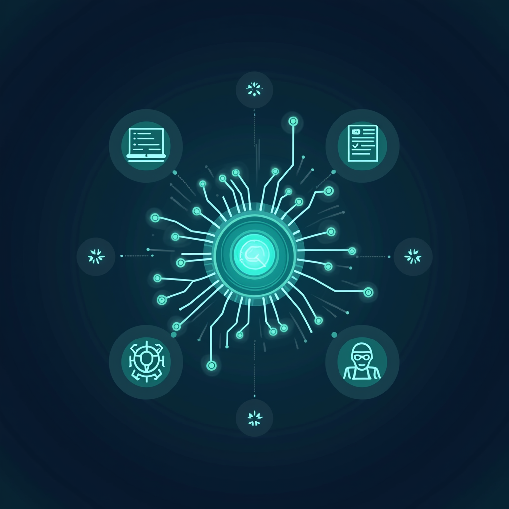 GPT-5.5 핵심 요약을 상징하는 코딩·에이전트·리서치 아이콘 일러스트