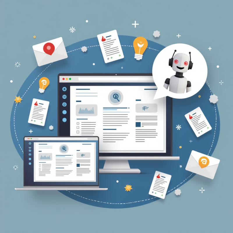 구글 NotebookLM과 Gemini 앱이 하나로 통합되는 과정을 보여주는 디지털 워크스페이스 일러스트