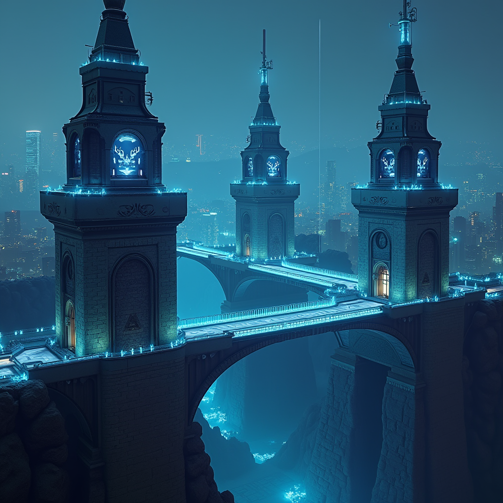 OpenAI, Anthropic, Google 3사가 중국 기업의 AI 모델 복제에 공동 대응하는 모습을 표현한 사이버 방어 일러스트