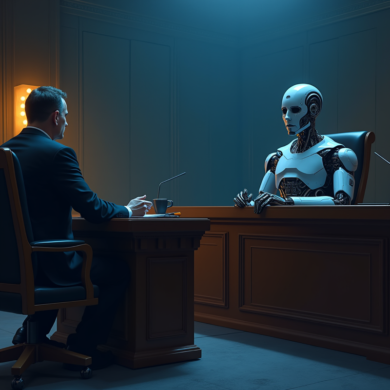 Anthropic과 펜타곤의 법적 대립을 상징하는 일러스트