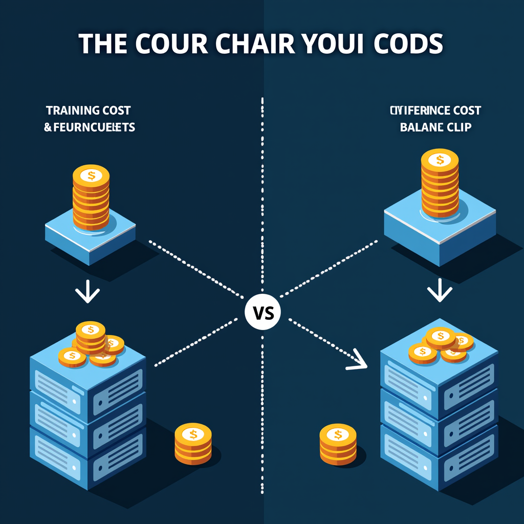 AI 산업에서 학습 대비 추론 비용 비중 변화와 추론 효율화 전략을 보여주는 인포그래픽