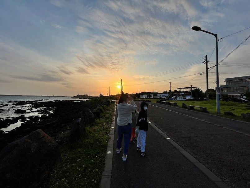 석양과 우리가족